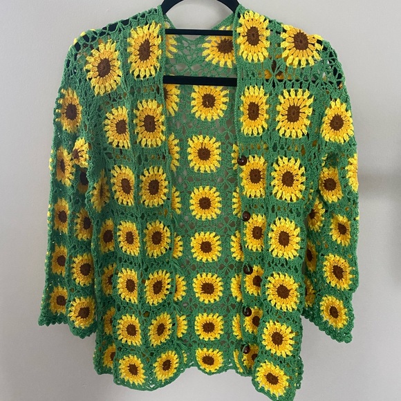 COPY - Sunflower boho crochet cardigan - Picture 1 of 4